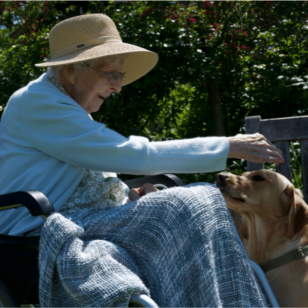 Multiple Sclerosis patient with dog